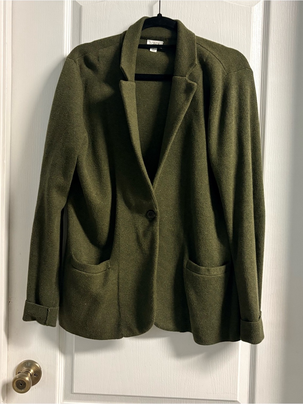 J. Cree Olive Green Women's Blazer Jacket - Classic Single-Button Coat
